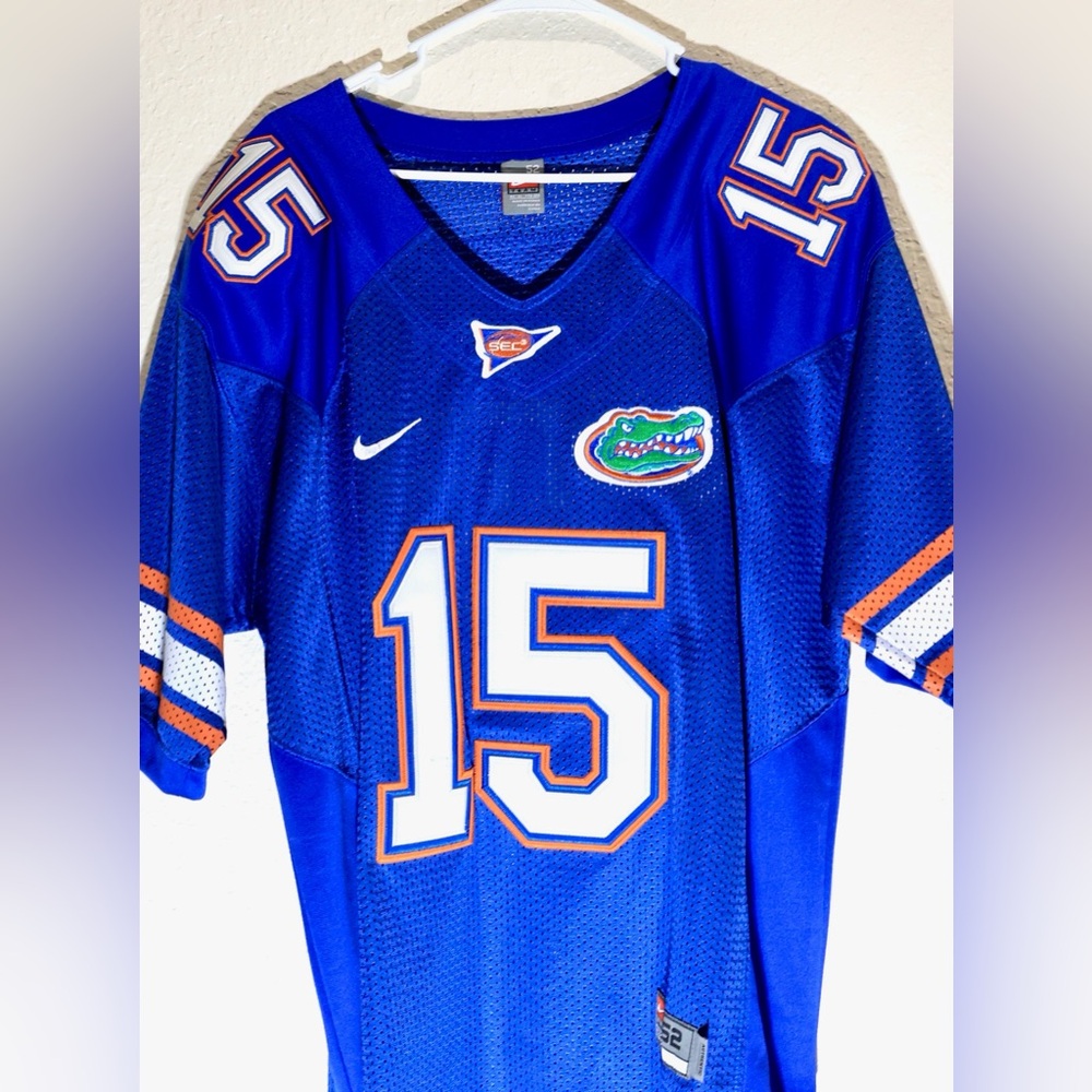 Authentic FL Gators Tim Tebow Blue and Orange Football Jersey 15 Size 52 men’s